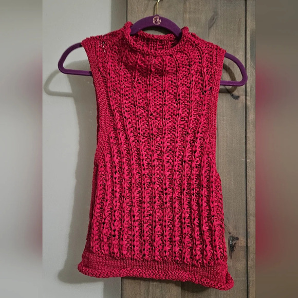 Anthropologie MOTH Cable ribbon Knit Shell mock neck top. Size XS - Picture 5 of 10